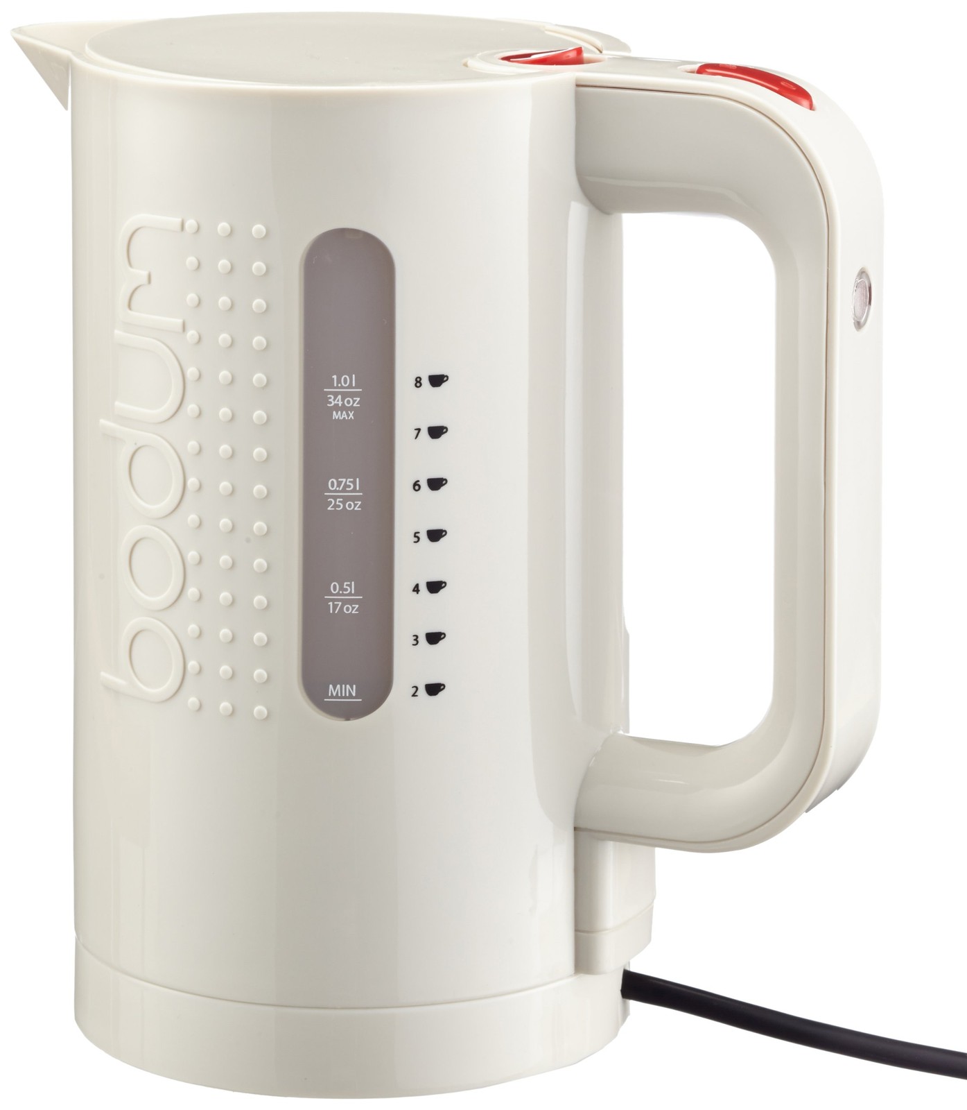 Bouilloire électrique 1.0 L blanche Bistro Bodum 11452-913EURO pour cuisine compacte