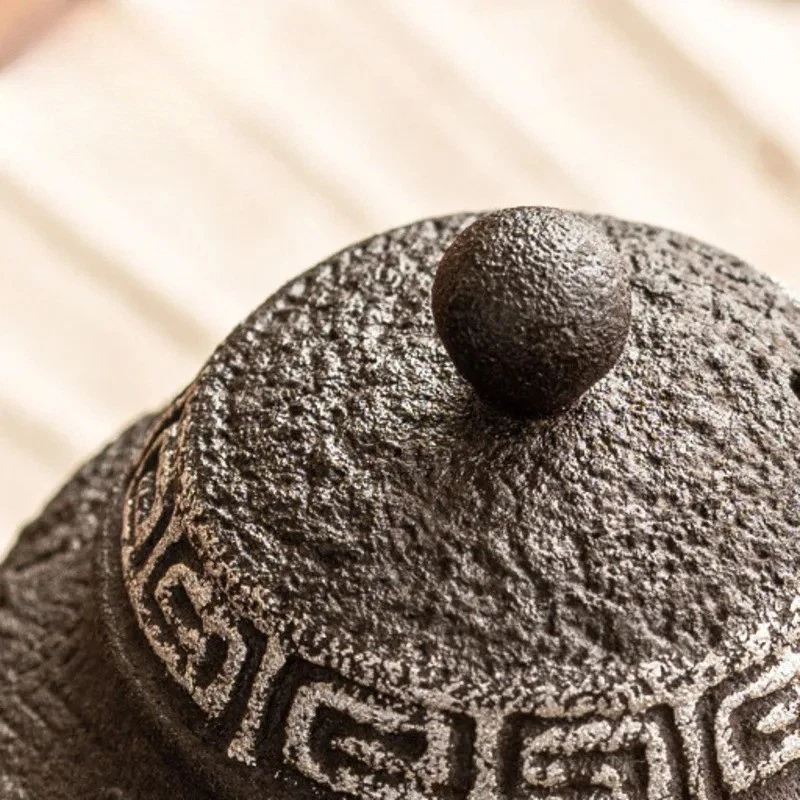 Tetera de cerámica de arcilla antigua hecha a mano tetera de cerámica gruesa tetera infusora de té Foto 4 de 4