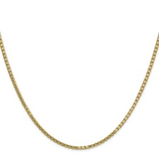 14K Yellow Gold Box Chain Necklace, 1.9 mm