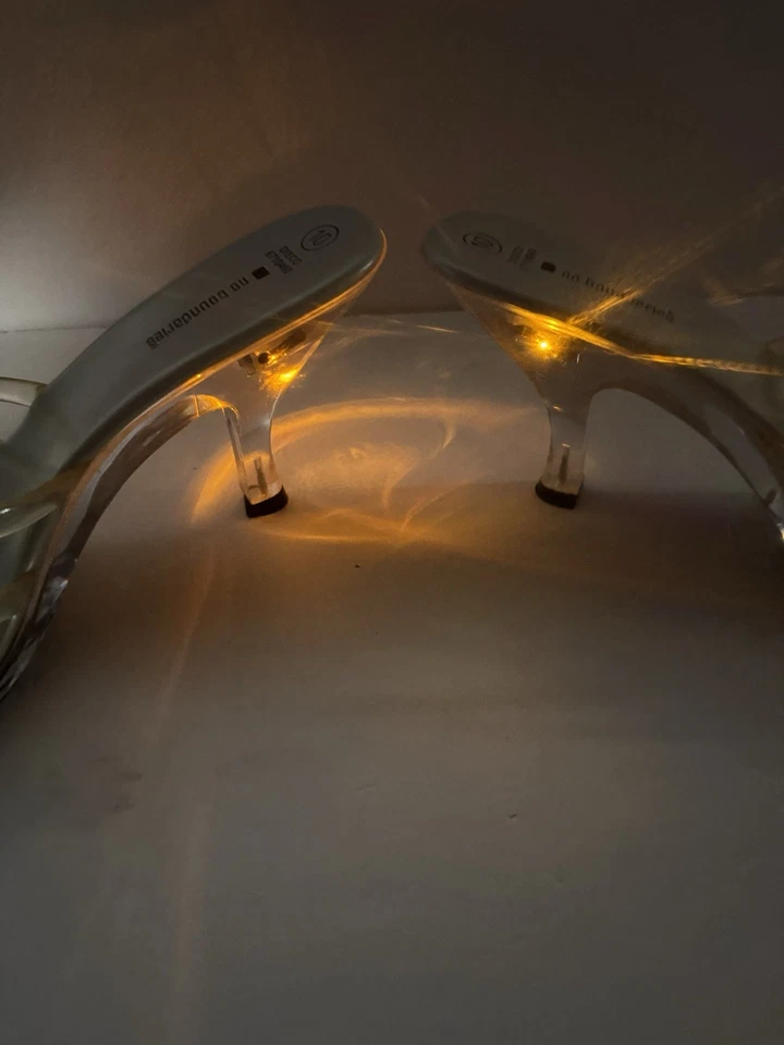 Women Size 10 Vtg No Boundaries Y2K Colors Light Up Disco Clear Heels Shoes Drag - Image 4 of 4