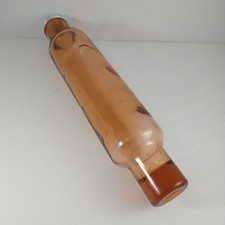 Vintage Pink Depression Hollow Glass Rolling Pin With Metal Screw Cap 14