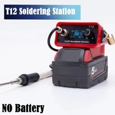 OLED T12 Cordless Soldering Iron Station Electric Solder For Milwaukee 18V Lithi