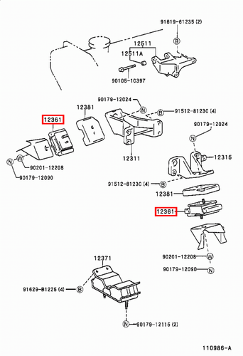 Genuine Toyota LandCruiser 80 Series HZJ 1HZ 4.2 Diesel Front Engine Mount x2 - Picture 7 of 12