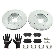 AutoShack - Rotores De Freno Perforados Y Ranurados Con Almohadillas De Cerámica De Rendimiento Y Pinzas De Freno Trasero, Kit De Repuesto Para Chevrolet Malibu Cobalt Pontiac G6 G5 Saturn Aura