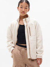 Athleta Girl M/8-10 Cozy Hour Jacket Bone White Size Medium 8-10