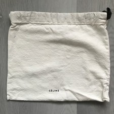 CELINE WOMENS DUSTBAG FOR Cuir Triomphe Chain White Drawstring Storage Pouch