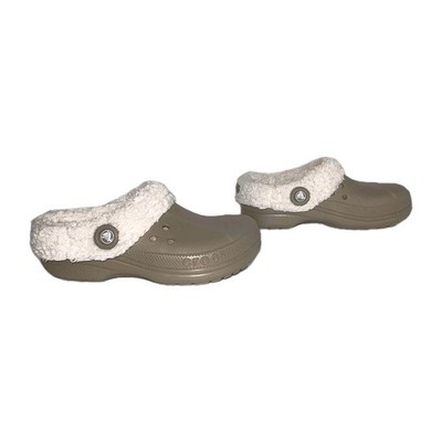 Crocs Classic Mammoth Fleece Lined Clogs Brown Sherpa Slip On Shoes Womens Sz 7 