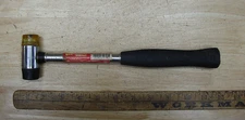 Unbr. 8.7oz Soft Blow Hammer,2-9/16 Head,W/ 15/16" Diam Blk & Yellow Faces,China