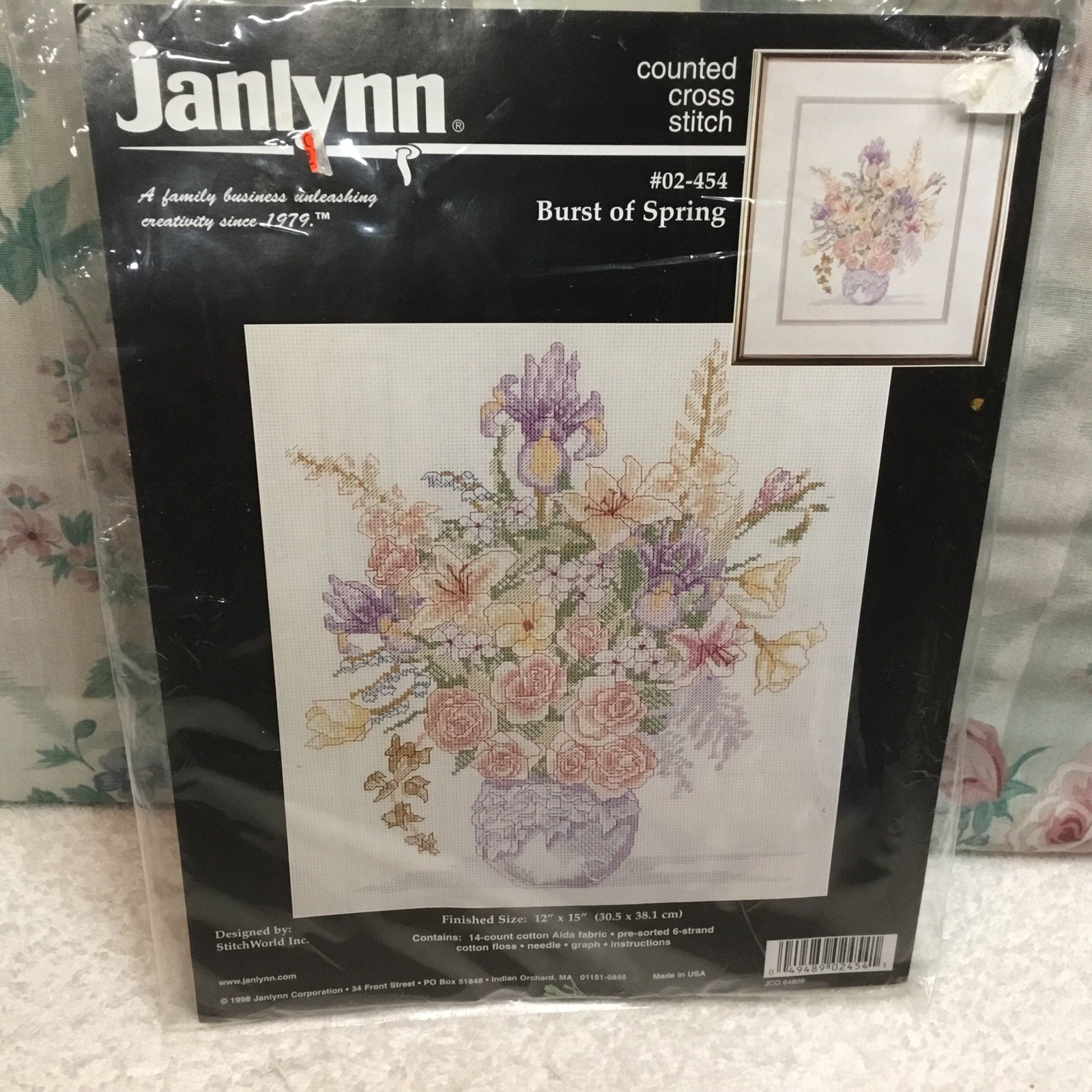 Kit 02-454 Burst Of Spring Bouquet In Vase New 12&rdquo;x 15&rdquo;