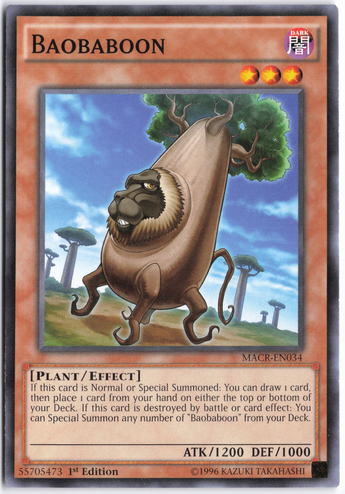 Yugioh - Baobaboon MACR-EN034 1st Edition - Maximum Crisis