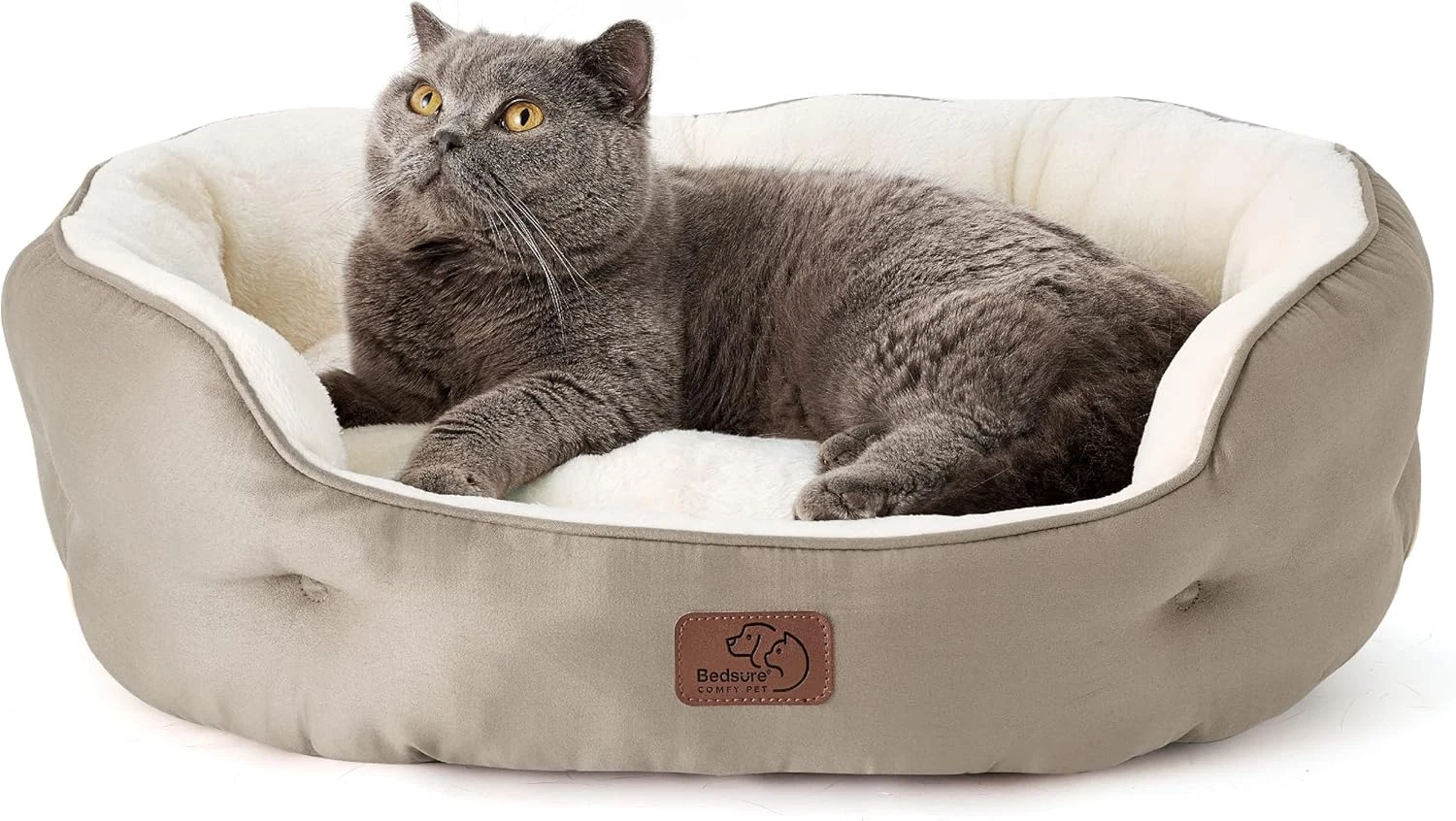 Dog Beds for Small Dogs - round Medium Cat Beds for Indoor Cats, Washable Pet Be