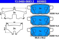 ATE Bremsbelagsatz Scheibenbremse 13.0460-5683.2 FüR Suzuki EW FW Baleno A1K310