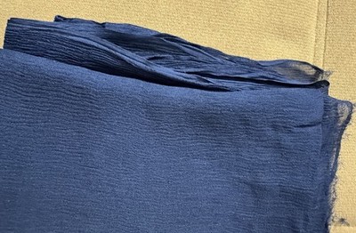 Crinkled Dupatta Solid Blue Scarf Hijab Head Wrap Full Dupatta