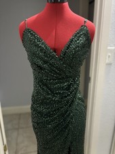Green fashion nova sequin maxi dress size small