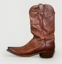 Vintage Lucchese 2000 Cowboy Boots Brown Size 11.5 D Made In USA