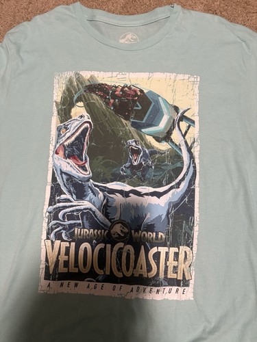 Jurassic World Universal Studios Parks T-Shirt with Poster Art Velocicoaster