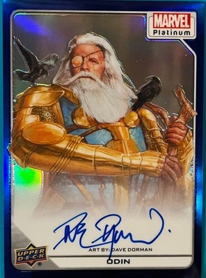 2022 UD Marvel Platinum Odin Artist Blue Rainbow Auto Dorman /25!