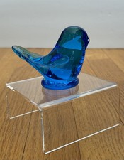 Vintage Leo Ward Glass Bluebird of Happiness Figurine  Signed / Dated 1993