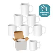 11oz Blank AAA Sublimation Mugs – Glossy White Ceramic – 6/12/18/36 + Gift Boxes