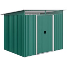 Outsunny Garden Shed Outdoor Storage Tool Organizer w/ Double Sliding Door