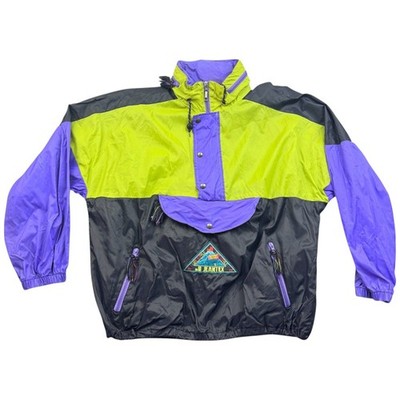 Jeantex Windbreaker Large Women's Multicolor Polyester Vintage 1980s