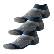 Merino Wool Breathable Running Socks 3 Pairs Athletic Ankle Sock Cushioned Su...