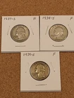 1937-S, 1938-S, 1939-S Washington Quarters, Better Dates, Fine Condition