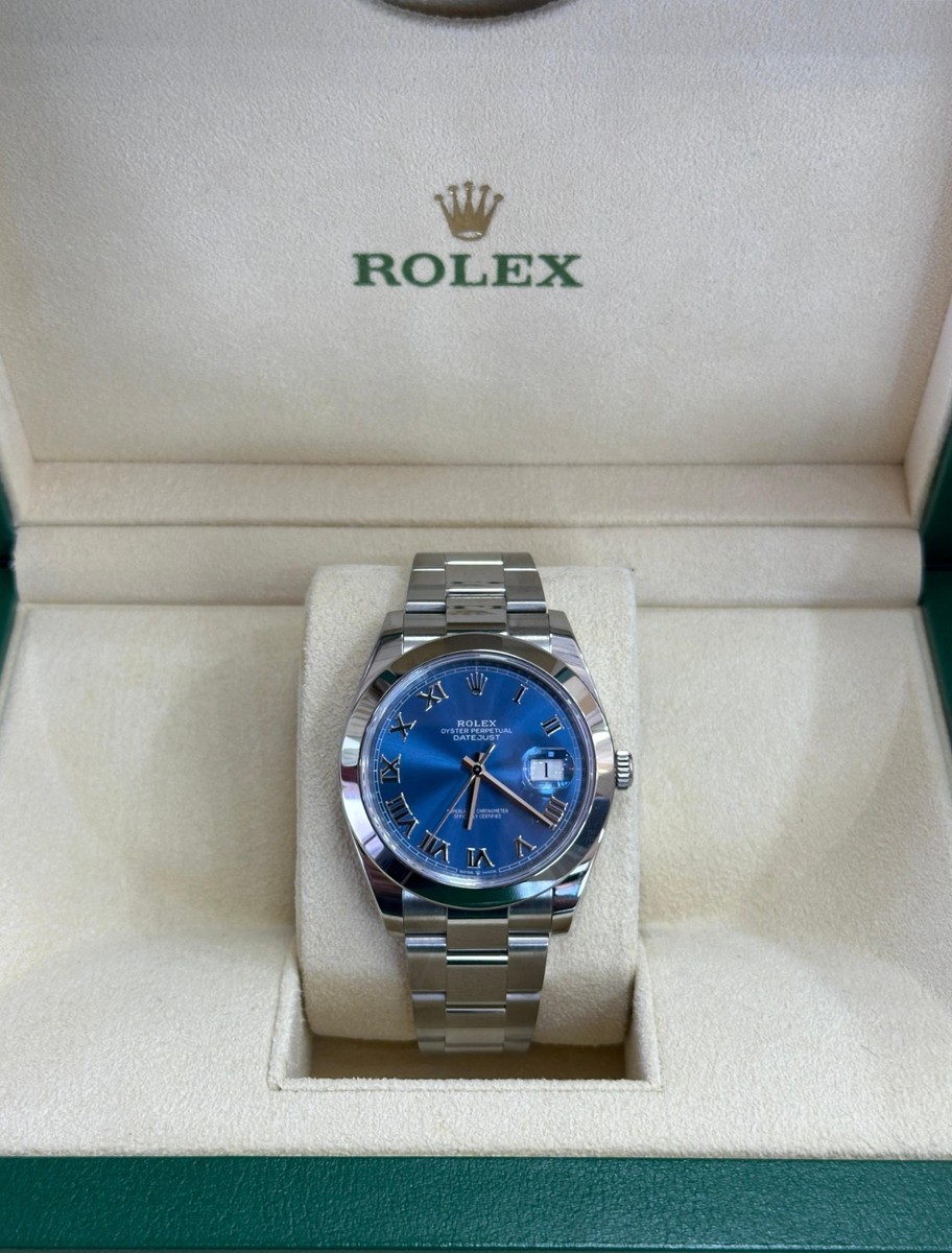 Rolex Datejust 41 | Azzurro-blue Dial | Smooth Bezel | Steel