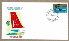 Australia 1970 Excelsior Qantas V Jet Anniversary FDC Cover Unsealed Unaddressed