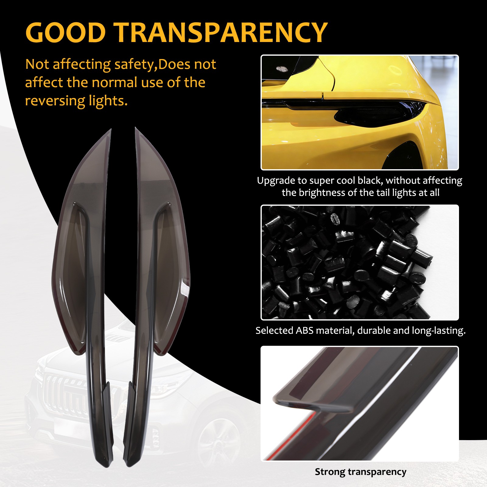 Smoked Black Rear Tail Light Guard Cover Trim For Lotus Emira V6 I4 2021-2025