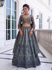 Women's Banarasi Silk Lehenga Choli Dori Zari Embroidery Wedding Bridal