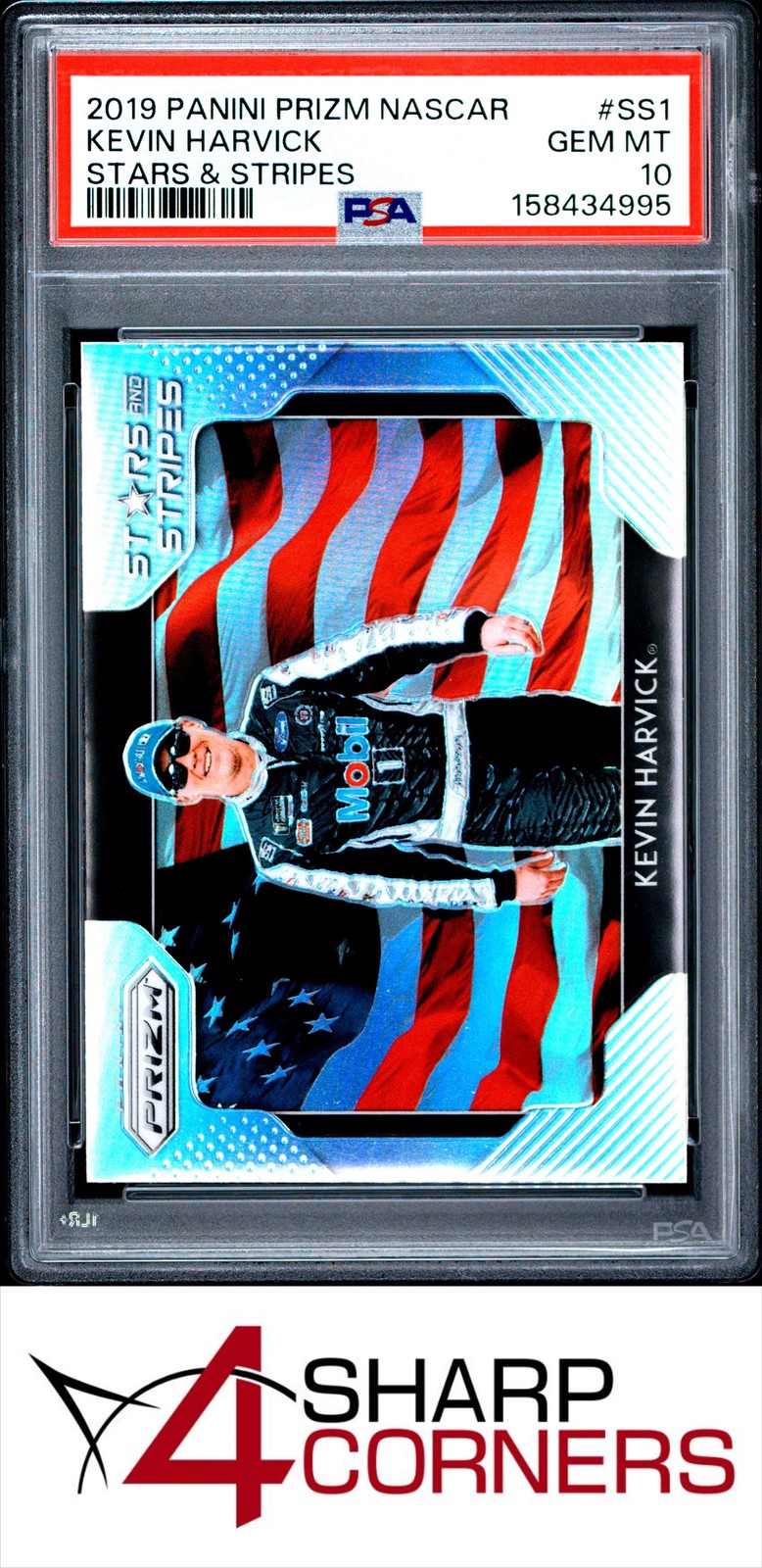 2019 PANINI PRIZM NASCAR STARS & STRIPES #SS1 KEVIN HARVICK POP 1 PSA 10