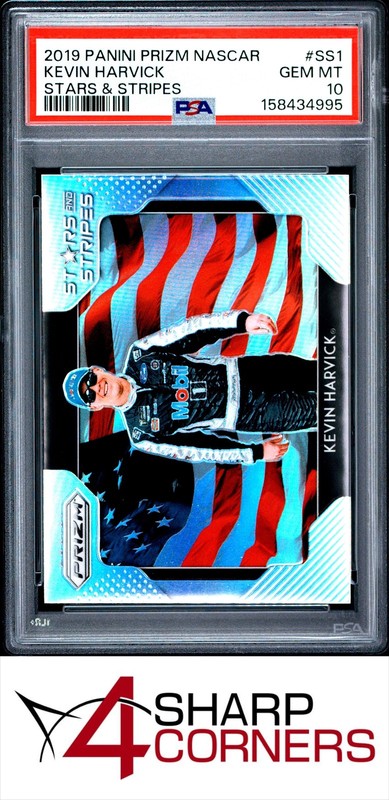 2019 PANINI PRIZM NASCAR STARS & STRIPES #SS1 KEVIN HARVICK POP 1 PSA 10