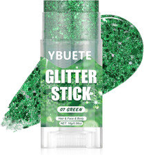 Green Face and Body Glitter Stick for Sparkling Makeup, Hair Glitter Accessories