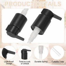 4 Pcs Soap Dispenser Pump Heads for Standard 24/410 Neck Size, Black 