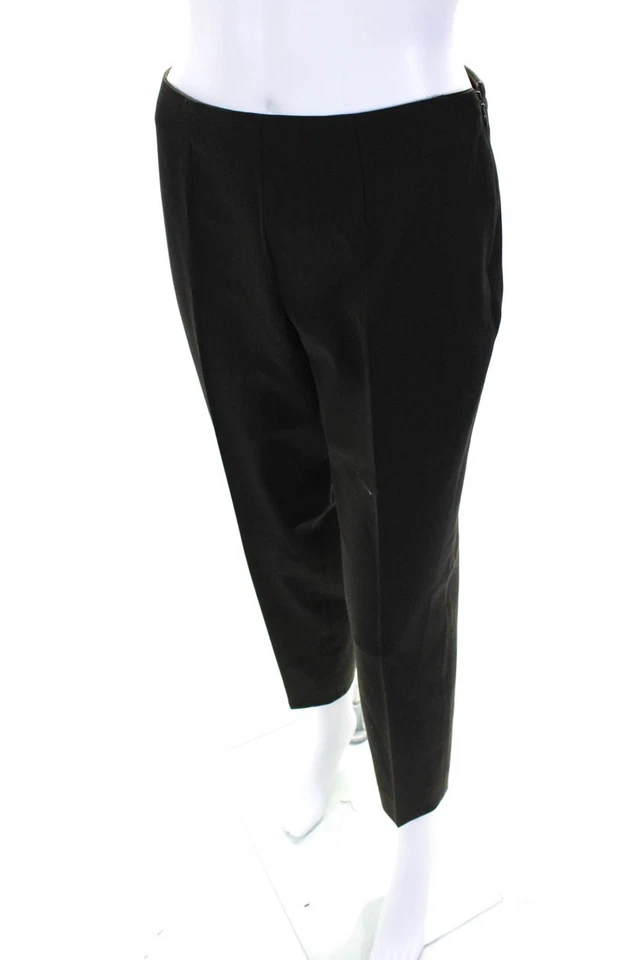 Calça Piazza Sempione Feminina Monia Perna Fina Plissada Cintura Alta Marrom Tamanho 8 - Imagem 2 de 4