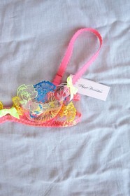 Agent Provocateur Pink Zuri Underwired Bra Size 30B Italian Tulle Sheer