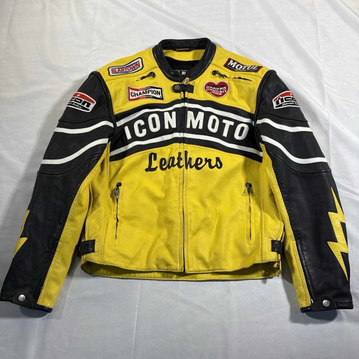 Icon Moto Leathers Racing Leather Jacket Large