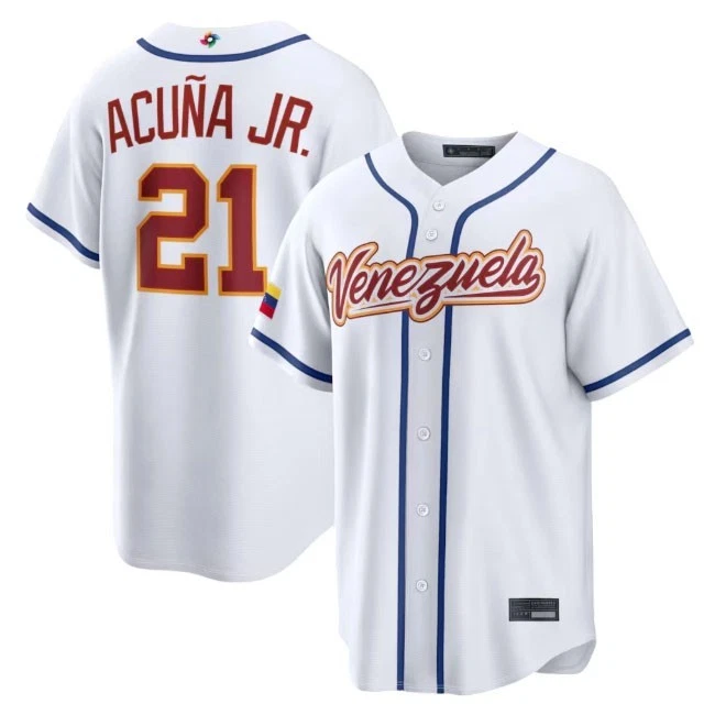 Venezuela Man's Baseball White 2026 World Baseball Classic Home Stadium Jersey