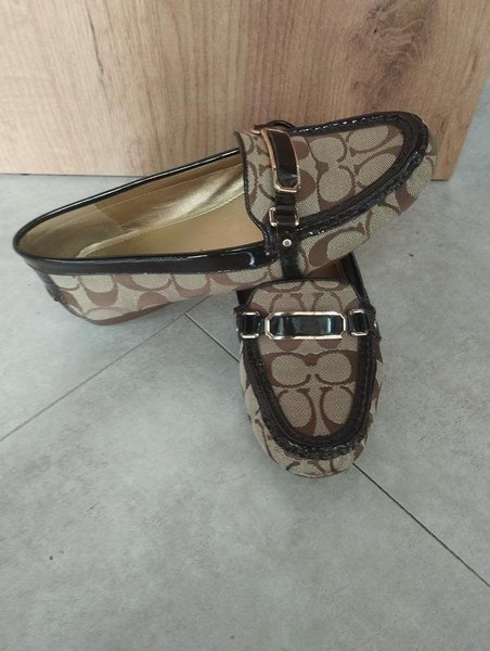 Women Coach Heels Beige 38.5 #7DOO