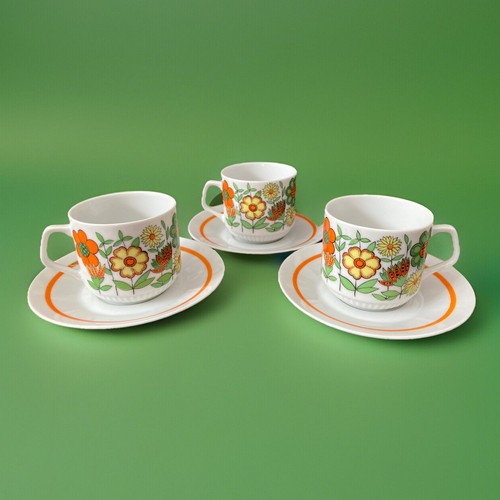 AK Kaiser Germany Espresso Coffee Flower porcelain demitasse Cup Saucer set of 3 - Picture 6 of 6