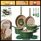 16pcs Non-Stick Cookware Set, Induction Pots & Pans, Non-Toxic, Dishwasher Safe,