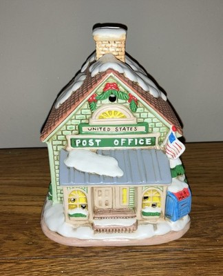 Vintage 1987 Lefton Hand Painted China Post Office-NO LIGHT