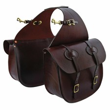 Western Horse Leather Saddle Bag Heavy Duty Traditional Trail Ride  Saddle Bag.