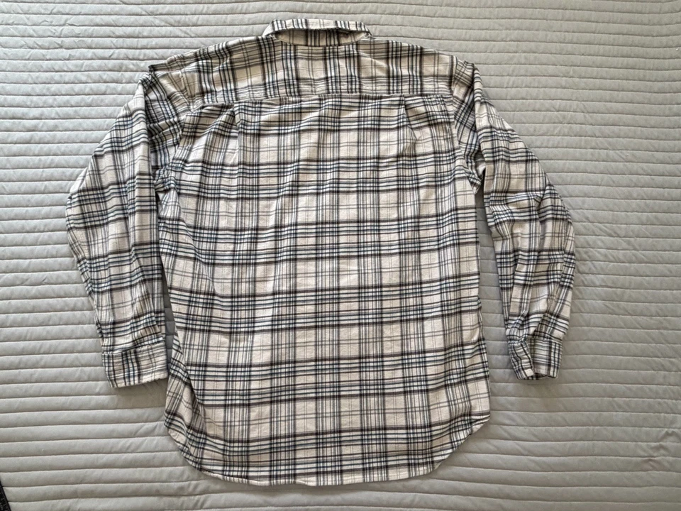 Camisa Carhartt Franela Para Hombres XL Azul Gris A Cuadros Resistente Flex Ajuste Relajado Abotonable Foto 2 de 4