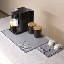 Silicone Coffee Mat TOOVEM 24 x 16 Inch Countertop Mat Station Pad Waterproof...