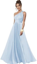 One Shoulder Bridesmaid and Prom Dress - w/ Pockets
