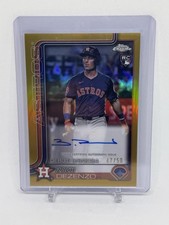 2025 Topps Chrome Update Zach Dezenzo True Gold Refractor Rookie RC Auto /50