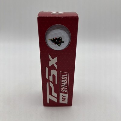 TaylorMade TP5x My Symbol Golf Balls Sleeve Of 3 - Christmas Trees - Brand New