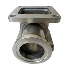 Adaptador turbo T4 a T4 con brida de entrada MVS Wastegate de 38 mm acero inoxidable vertical
